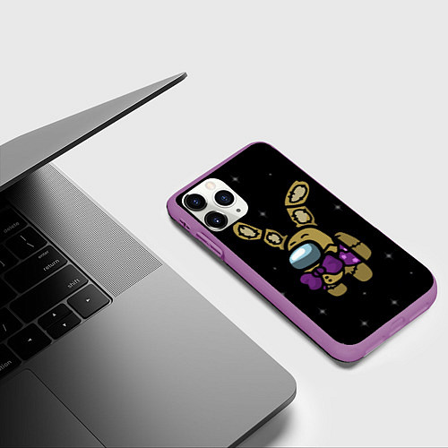 Чехол iPhone 11 Pro матовый AMONG US / 3D-Фиолетовый – фото 3