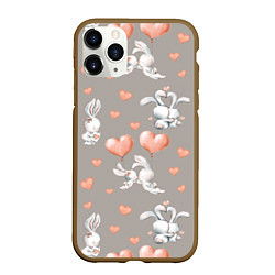 Чехол iPhone 11 Pro матовый Влюбленные, цвет: 3D-коричневый