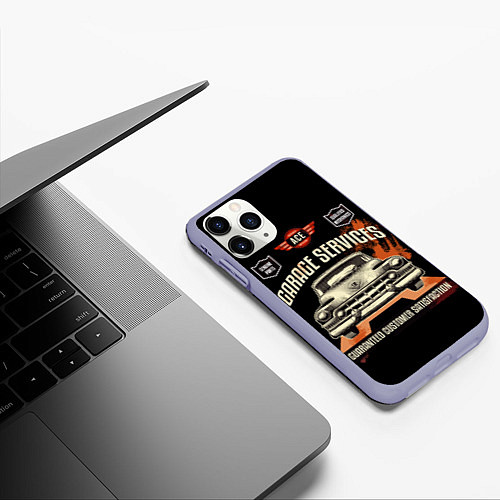 Чехол iPhone 11 Pro матовый Гаражный сервис / 3D-Светло-сиреневый – фото 3