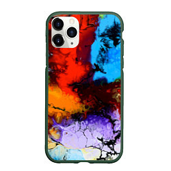 Чехол iPhone 11 Pro матовый Импрессия, цвет: 3D-темно-зеленый