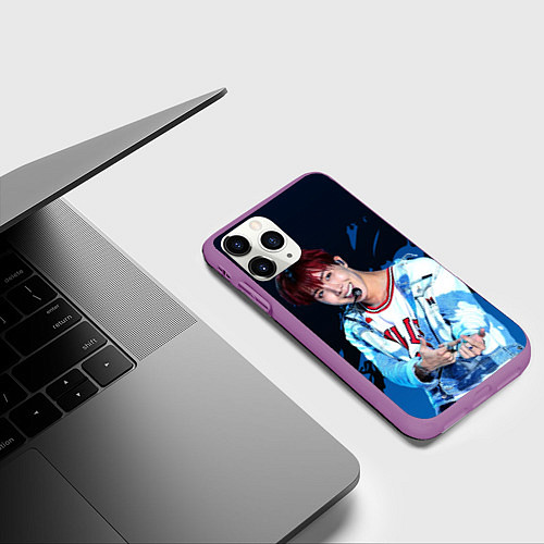 Чехол iPhone 11 Pro матовый BTS / 3D-Фиолетовый – фото 3