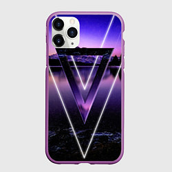 Чехол iPhone 11 Pro матовый ОЗЕРО, цвет: 3D-фиолетовый