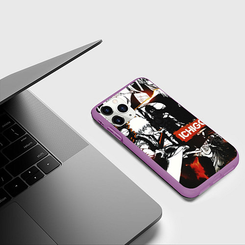 Чехол iPhone 11 Pro матовый Bleach Блич Ичиго Курасаки / 3D-Фиолетовый – фото 3