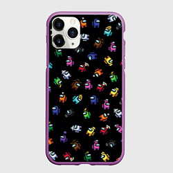 Чехол iPhone 11 Pro матовый Among Us, цвет: 3D-фиолетовый