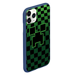 Чехол iPhone 11 Pro матовый Minecraft, цвет: 3D-тёмно-синий — фото 2