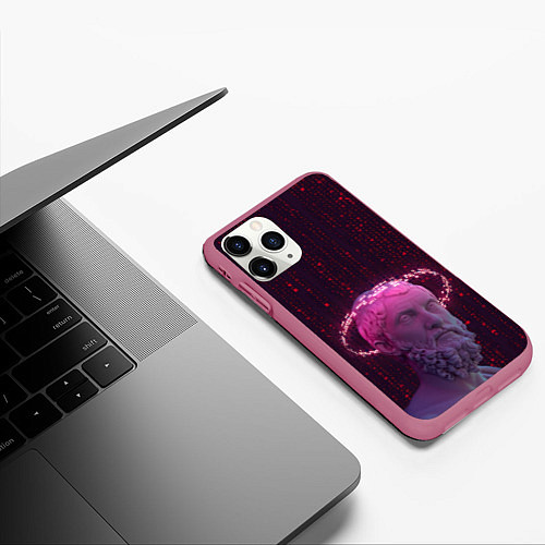 Чехол iPhone 11 Pro матовый Мудрец / 3D-Малиновый – фото 3