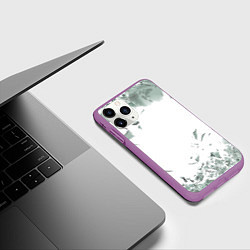 Чехол iPhone 11 Pro матовый Разбитое стекло, цвет: 3D-фиолетовый — фото 2