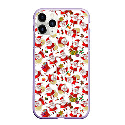 Чехол iPhone 11 Pro матовый Дед Мороз, цвет: 3D-светло-сиреневый