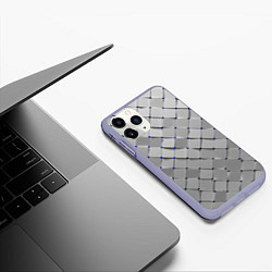 Чехол iPhone 11 Pro матовый Геометрия, цвет: 3D-светло-сиреневый — фото 2
