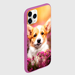 Чехол iPhone 11 Pro матовый Вельш-корги, цвет: 3D-фиолетовый — фото 2