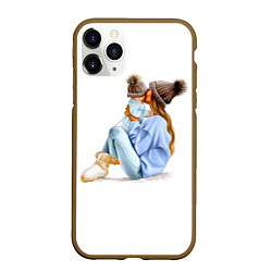 Чехол iPhone 11 Pro матовый Самая лучшая мама, цвет: 3D-коричневый