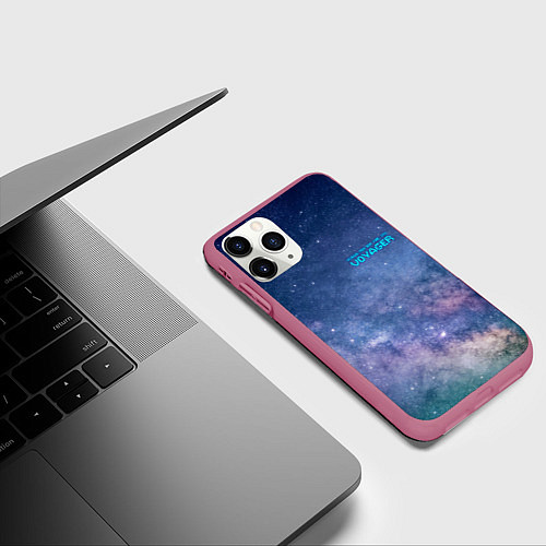 Чехол iPhone 11 Pro матовый Услышь мой вой уже, это Voyager / 3D-Малиновый – фото 3