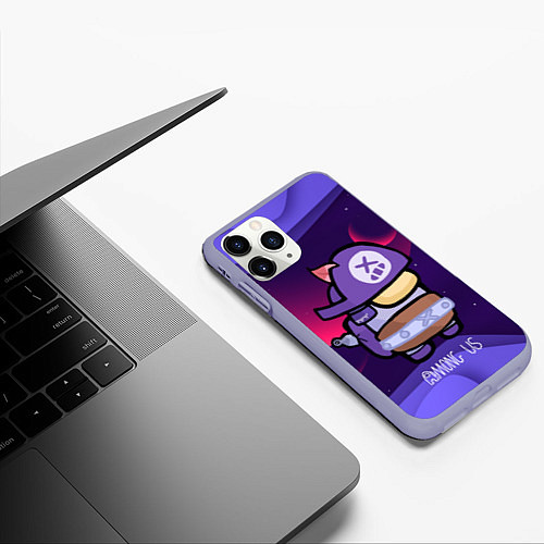 Чехол iPhone 11 Pro матовый Among Us / 3D-Светло-сиреневый – фото 3