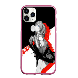 Чехол iPhone 11 Pro матовый Asuka Langley Evangelion, цвет: 3D-малиновый