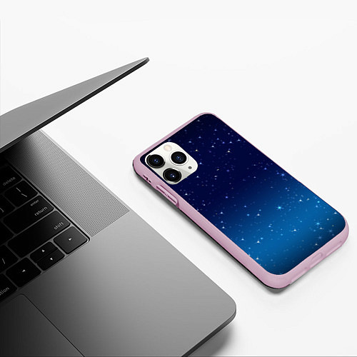 Чехол iPhone 11 Pro матовый Звездное небо / 3D-Розовый – фото 3