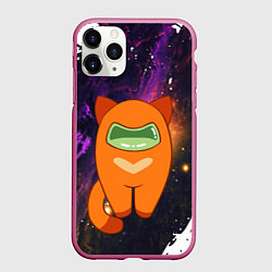 Чехол iPhone 11 Pro матовый Cat Among Us, цвет: 3D-малиновый