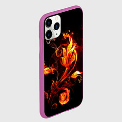 Чехол iPhone 11 Pro матовый Огненный цветок, цвет: 3D-фиолетовый — фото 2