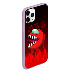 Чехол iPhone 11 Pro матовый Among Us Z, цвет: 3D-сиреневый — фото 2
