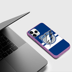Чехол iPhone 11 Pro матовый TAMPA BAY LIGHTING, цвет: 3D-фиолетовый — фото 2