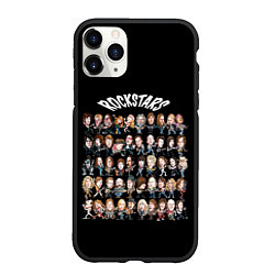 Чехол iPhone 11 Pro матовый ROCK STARS, цвет: 3D-черный