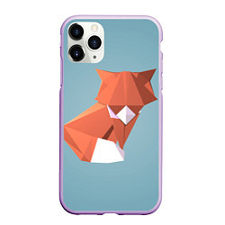 Чехол iPhone 11 Pro матовый Лиса, цвет: 3D-сиреневый