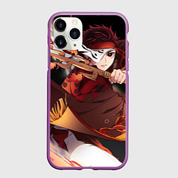 Чехол iPhone 11 Pro матовый КЛИНОК РАССЕКАЮЩИЙ ДЕМОНОВ, цвет: 3D-фиолетовый