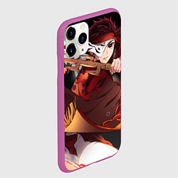 Чехол iPhone 11 Pro матовый КЛИНОК РАССЕКАЮЩИЙ ДЕМОНОВ, цвет: 3D-фиолетовый — фото 2