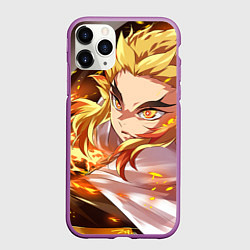 Чехол iPhone 11 Pro матовый Клинок Рассекающий Демонов, цвет: 3D-фиолетовый