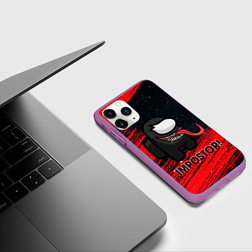 Чехол iPhone 11 Pro матовый AMONG US / 3D-Фиолетовый – фото 3
