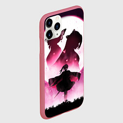 Чехол iPhone 11 Pro матовый Столп Бабочки, цвет: 3D-малиновый — фото 2