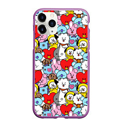 Чехол iPhone 11 Pro матовый BT21 BTS, цвет: 3D-фиолетовый