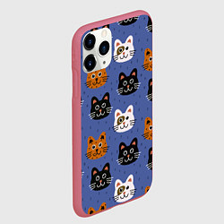 Чехол iPhone 11 Pro матовый Котики, цвет: 3D-малиновый — фото 2