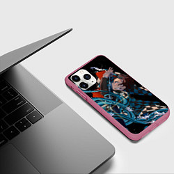 Чехол iPhone 11 Pro матовый КЛИНОК РАССЕКАЮЩИЙ ДЕМОНОВ, цвет: 3D-малиновый — фото 2
