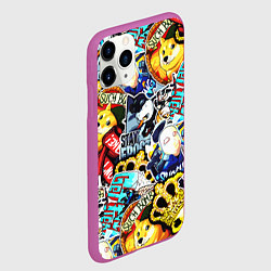 Чехол iPhone 11 Pro матовый CS GO STICKERBOMBING, цвет: 3D-фиолетовый — фото 2