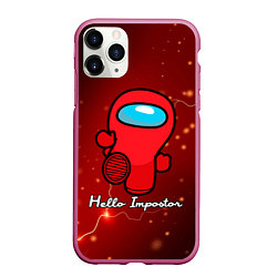 Чехол iPhone 11 Pro матовый Hello Impostor, цвет: 3D-малиновый