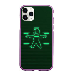 Чехол iPhone 11 Pro матовый Vault-Boy HP, цвет: 3D-фиолетовый