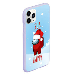 Чехол iPhone 11 Pro матовый SUS HAPPY AMONG US, цвет: 3D-светло-сиреневый — фото 2