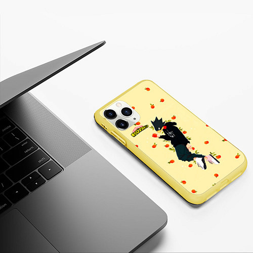 Чехол iPhone 11 Pro матовый Моя геройская академия / 3D-Желтый – фото 3