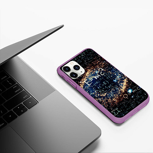 Чехол iPhone 11 Pro матовый Формула Вселенной / 3D-Фиолетовый – фото 3