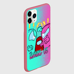 Чехол iPhone 11 Pro матовый AMONG US, цвет: 3D-малиновый — фото 2