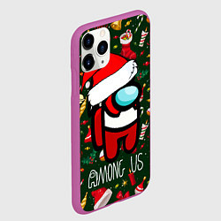 Чехол iPhone 11 Pro матовый Новый Год Среди Нас, цвет: 3D-фиолетовый — фото 2