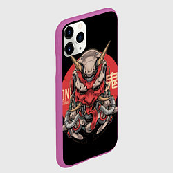 Чехол iPhone 11 Pro матовый Cyber Oni Samurai, цвет: 3D-фиолетовый — фото 2