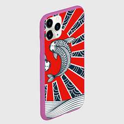 Чехол iPhone 11 Pro матовый Карпы Кои, цвет: 3D-фиолетовый — фото 2