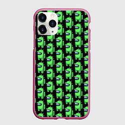 Чехол iPhone 11 Pro матовый Among Us Crocodile, цвет: 3D-малиновый