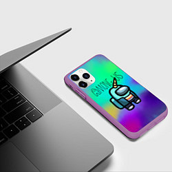 Чехол iPhone 11 Pro матовый Among Us Unicorn Z, цвет: 3D-фиолетовый — фото 2