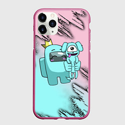 Чехол iPhone 11 Pro матовый AMONG US, цвет: 3D-малиновый