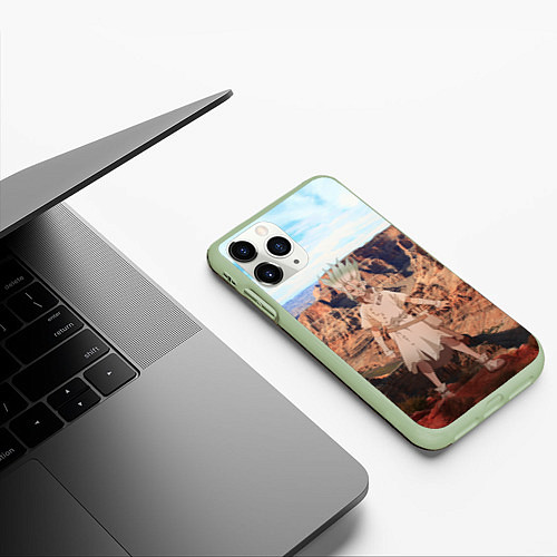 Чехол iPhone 11 Pro матовый Доктор Стоун / 3D-Салатовый – фото 3