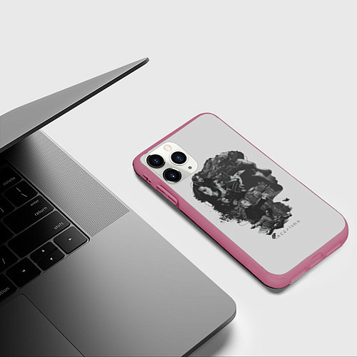 Чехол iPhone 11 Pro матовый Inception / 3D-Малиновый – фото 3