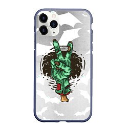 Чехол iPhone 11 Pro матовый Zombie peace hand, цвет: 3D-серый