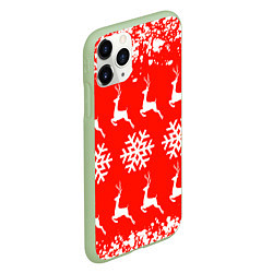 Чехол iPhone 11 Pro матовый New Year, цвет: 3D-салатовый — фото 2